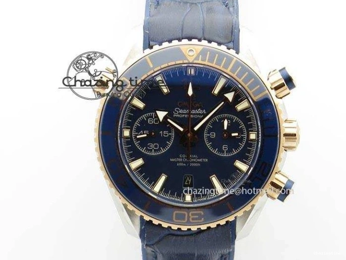 0513 GoodFit Seamaster Professional Chrono RG Blue Ceramic Blue Dial On Blue Gummy Strap A 8213